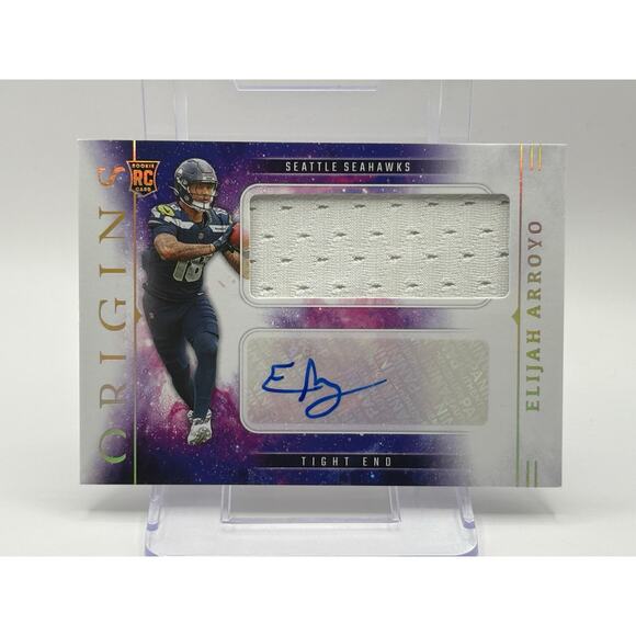 2025 Panini Origins Elijah Arroyo Rookie Patch Auto RPA Seattle Seahawks RC - Picture 1 of 2